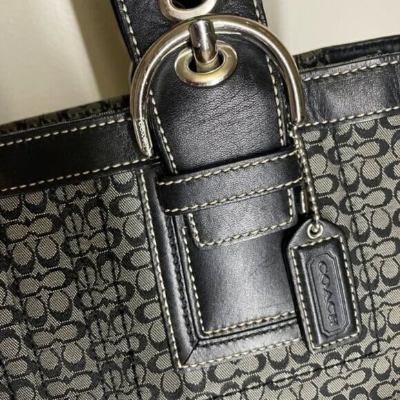 Coach Signature Black Bucket Bag Tote Shoulder Bag 11404 - Picture 3 of 7